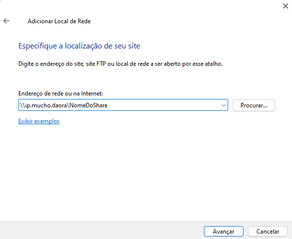 Adicionar Local de Rede